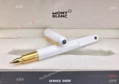 M Marc Newson Gold and White Rollerball Replica Mont Blanc Pens For Sale